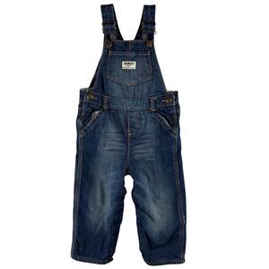 OshKosh B'gosh Baby Denim Overalls Fleece Lined Size 24M Blue